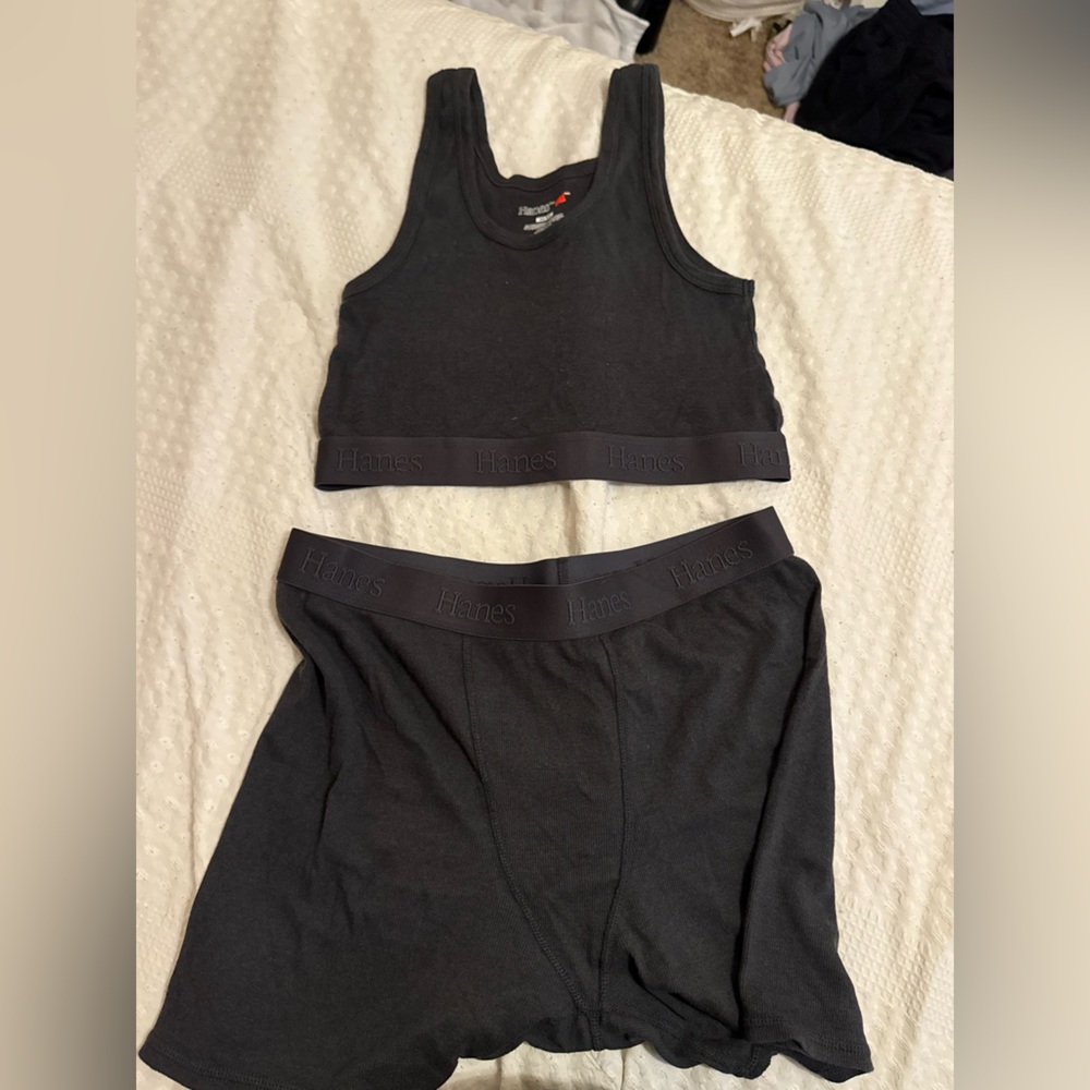Hanes Women's Black Sleepwear Set